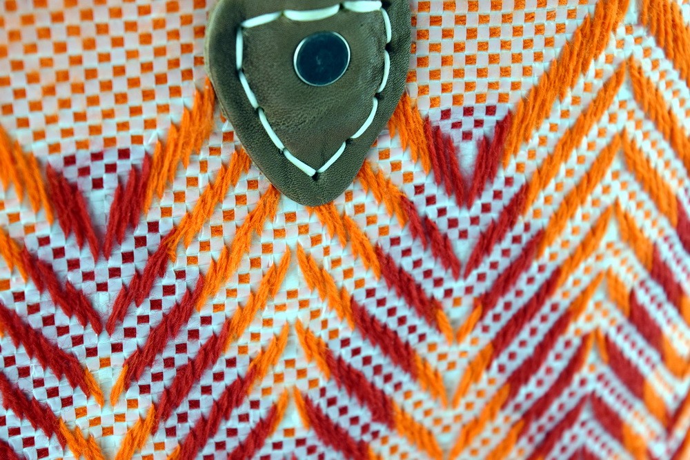 Artisan Red Orange Fringe Tote-3